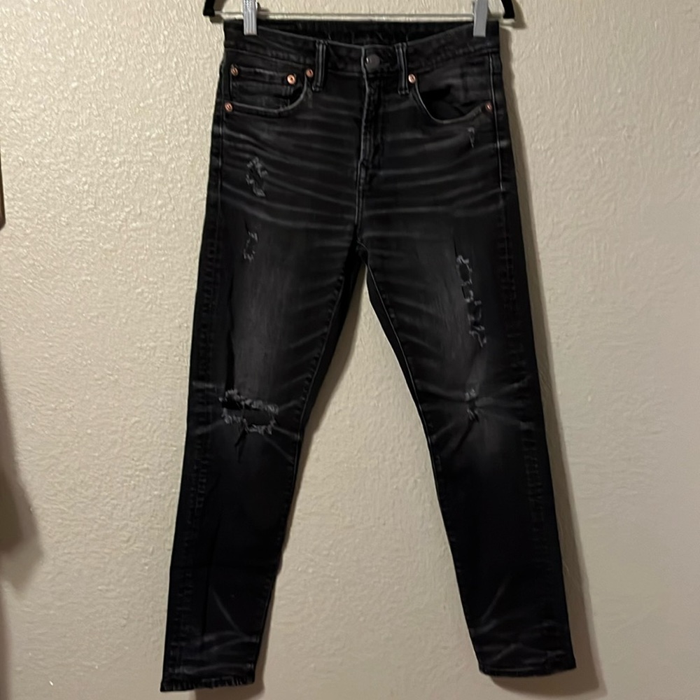 American Eagle air flex men’s black jeans athletic fit Size 28/30